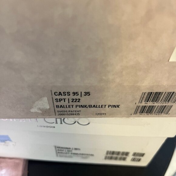 JIMMY CHOO CASS 95 SUEDE AND PATENT LEATHER PUMP - Picture 2 of 3